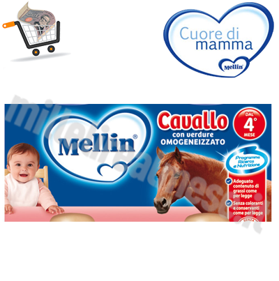 Mellin Omogeneizzato di Carne di Cavallo e Verdure 4 vasetti